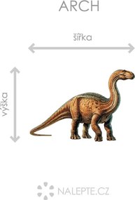 Brontosaurus textilní prelepiteľná nálepka na stenu hárok 47 x 32 cm