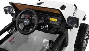Ramiz Jeep Wrangler Rubicon na batérie pre deti biely + diaľkové ovládanie