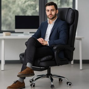Vintino Otočná kancelárska stolička ENDO eko koža čierna