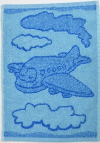 Detský uterák BEBÉ lietadlo modrý 30x50 cm