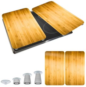 Kryty na sporák z tvrdeného skla v súprave 2 ks 52x30 cm Wooden – Maximex