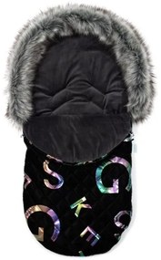 NEW BABY Luxusný fusak s kožušinkou Climber New Baby čierny