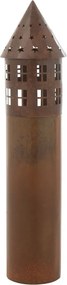 Hrdzavý hnedý rustikálny svietnik domček Star - Ø 23*100 cm