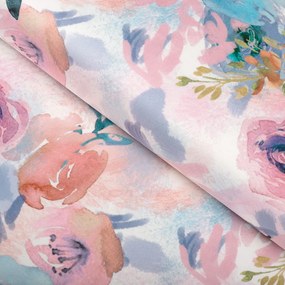 Biante Zamatový štvorcový obrus Tamara TMR-030 Ružovo-modré akvarelové kvety 60x60 cm