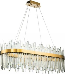 Toolight Toolight, LED krištáľové svietidlo 80x35 cm, APP1513-CP80, zlatá matná, OSW-03260