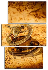 Obraz na plátne - Kompas na mape antického sveta - obdĺžnik 7999C (120x80 cm)