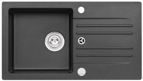 ALVEUS CZ CORTINA 140/91-černá (750x420mm) sifon jednoduchý + záslepka