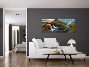 Obraz - Kirkjufell pri západe slnka (120x50 cm)