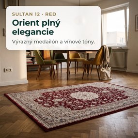 Angel Carpet, Kusový koberec Sultan 12 Red, 160x230, červená, kancelária