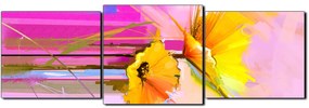 Obraz na plátne - Abstraktná maľba, jarné kvety reprodukcia - panoráma 5269D (90x30 cm)