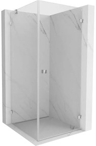 Mexen Lunar-B, pravostranný výklopný sprchový kút 70 x 70 cm, 8mm číre sklo, chrómový profil, 832-070-070-01-00-P