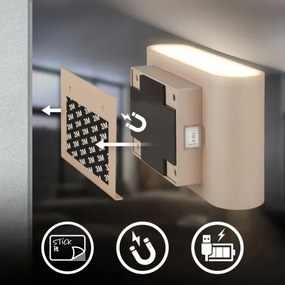Briloner 3878011 - LED nabíjateľné nástenné svietidlo so senzorom CHAT LED/3W/5V 2000 mAh béžová