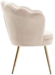 LuxuryForm DESIGN Kreslo FREY VELUR so zlatými nohami - latte