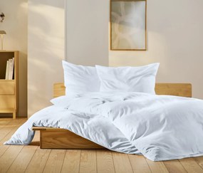 Posteľná bielizeň z bavlny a saténu, biela, štandardná veľkosť