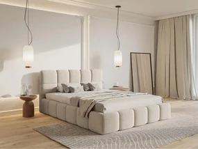 Manželská posteľ 160 cm Cirsten 160B (s roštom) (béžová svetlá). Akcia -18%. Vlastná spoľahlivá doprava až k Vám domov. 1100594