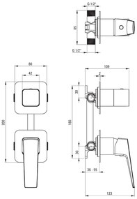 Deante Blur, podomietková sprchová batéria, biela matná, DEA-BQL_A44P