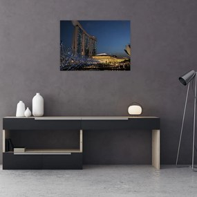 Sklenený obraz modernej metropoly (70x50 cm)