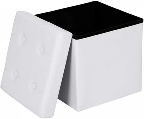 SONGMICS Úložný sedací box čalúnený skladacie 38 cm biely