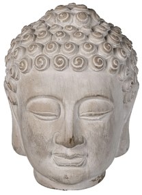 Dekorácie šedá hlava Budhu S- 13*14*17 cm