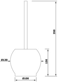 Sapho Sapho, WC štětka na postavení, broušený nerez, GA1311