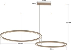 Brilagi - stmievateľný LED závesný luster PORTOFINO LED/98W/230V béžový + DO