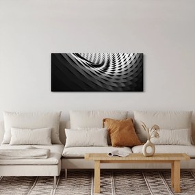 Abstraktný obraz - čiernobiela špirála (120x50 cm)