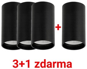 BERGE LED svietidlo pre povrchovú montáž FIGU - čierne 3+1 ZADARMO