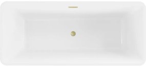 Mexen Tonia, voľne stojaca vaňa 170 x 75 cm, biela-čierna, zlatý matný prepad, 52171707575-55