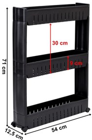 Koupelnový regál Tarika 71 cm černý