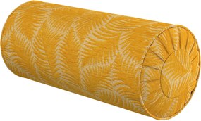 Valcový vankúš so záhybmi farba produktu žltá látka zapletaná, vzorované