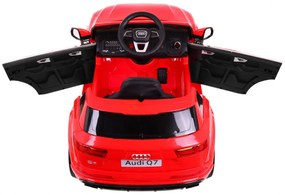 RAMIZ Elektrické autíčko Audi Q7 Quattro S-Line  na batérie červené + diaľkové ovládanie+ EVA + rádio MP3 LED
