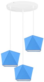Detské závesné svietidlo Diamond, 3x textilné tienidlo (mix 10 farieb), (výber z 5 farieb konštrukcie), o