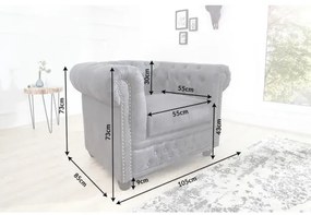 Kreslo 37389 Chesterfield Antik šedá  - Komfort-nábytok