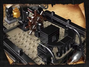 Čierna pirátska loď Mold King, sada stavebných kociek 3180 dielikov ZKL.13199