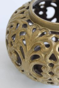 Zlatý keramický lampáš s madlom 23cm