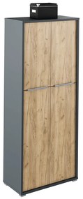 Policová skriňa, grafit/dub artisan, RIOMA NEW TYP 07