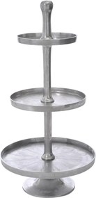 TRAY 3 LEV ROUND ALU MAT SILV L 50X100CM - 50*50*100 cm