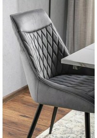 Rozkládací jídelní stůl Franklin 80/131 cm mramor bílý/černý mat