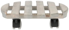 Drevený pojazdný podstavec pod kvetináč ø 29 cm (výška 8 cm) Indoor – Esschert Design