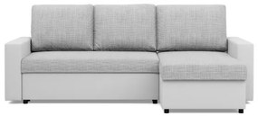 Rohová rozkladacia sedačka LUNA sivá / biela