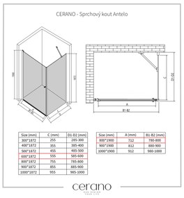 CERANO - Sprchovací kút Antelo L/P - chróm, transparentné sklo - 80x60 cm - krídlový, CER-CER-477383