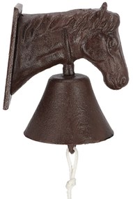 Záhradný zvonček Horse, 18,5x12 cm, liatina, hnedá