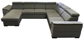 Rozkladacia sedacia súprava s univerzálnym U-rohom a úložným priestorom GRANADA tm. sivá