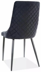 Sametová jídelní židle Piano II černá