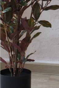 Umelý červený fikus GOMMA, plast, výška 90 cm, zeleno-červená