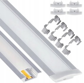 BERGE LED eloxovaný hliníkový profil zapustený 2m - sada
