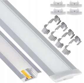BERGE LED eloxovaný hliníkový profil zapustený 2m - sada