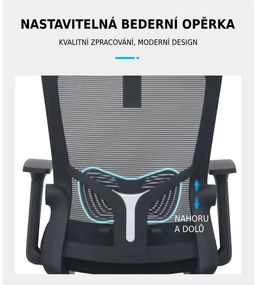 Kancelárska ergonomická stolička Neoseat NOVELO — sieť / látka, čierna, nosnosť 150 kg