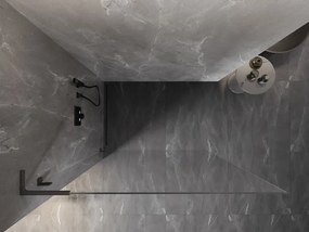 Mexen, Mexen Lunar L sprchová stena ľavá 90 x 200 cm, priehľadná 8 mm, pištoľový kov - 830L-090-000-95-00-L