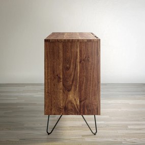 Komoda Avola 137 cm z masívu čierna/orech